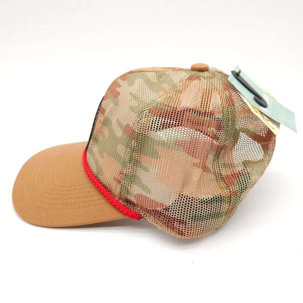 Shiner Bock Snapback Mesh Rope Trucker Hat‎ Tan Camo Hunting Magellan Patch Cap